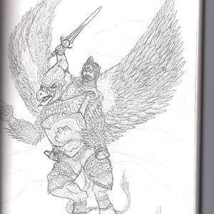 King Tyrran on Griffinback, Brightwing