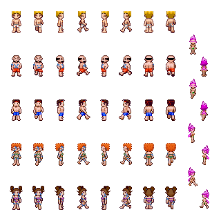 BSG Sprites - painted w/ hair
