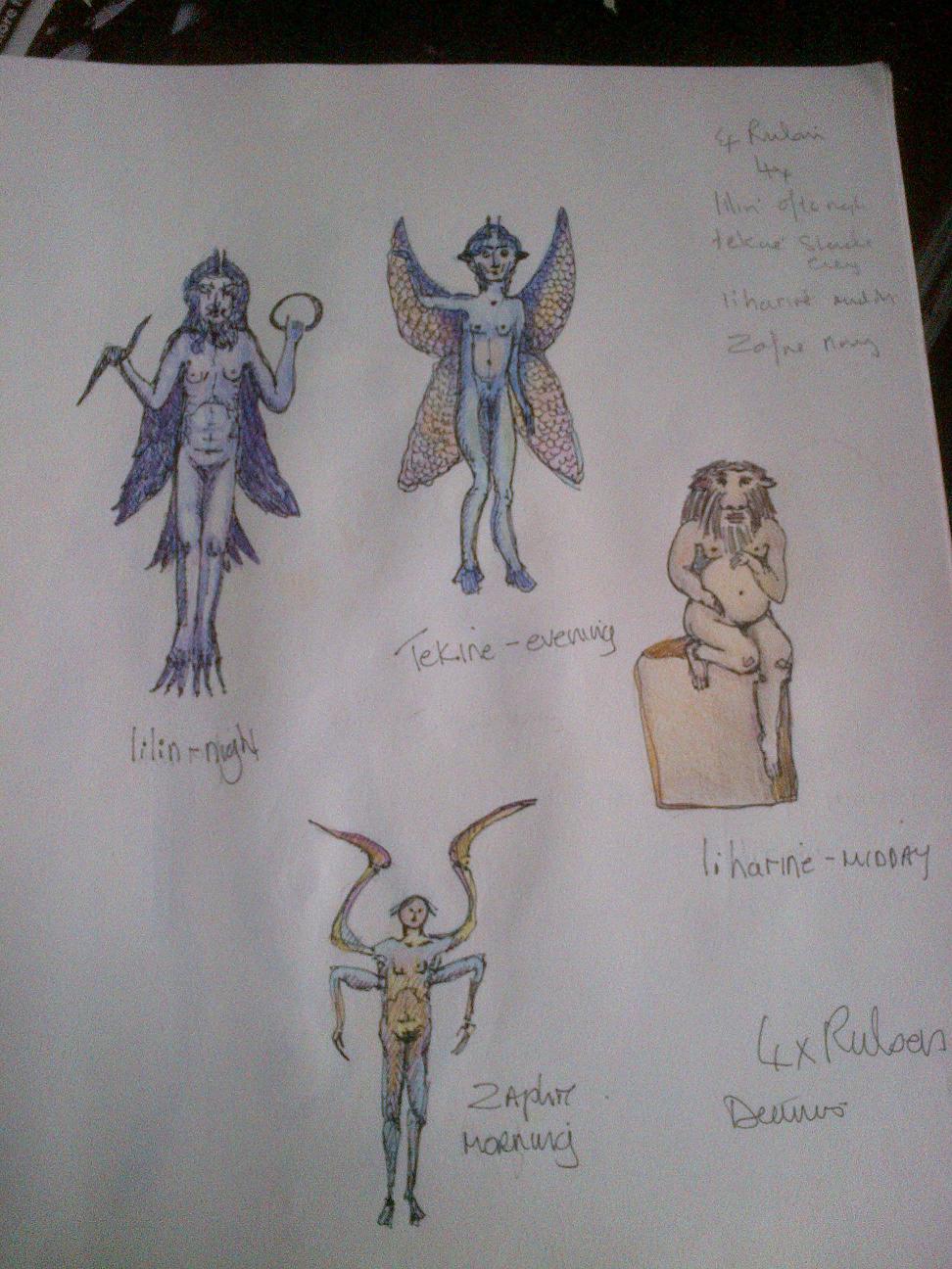 charcter sketches fate of aqaurius 4 deamons