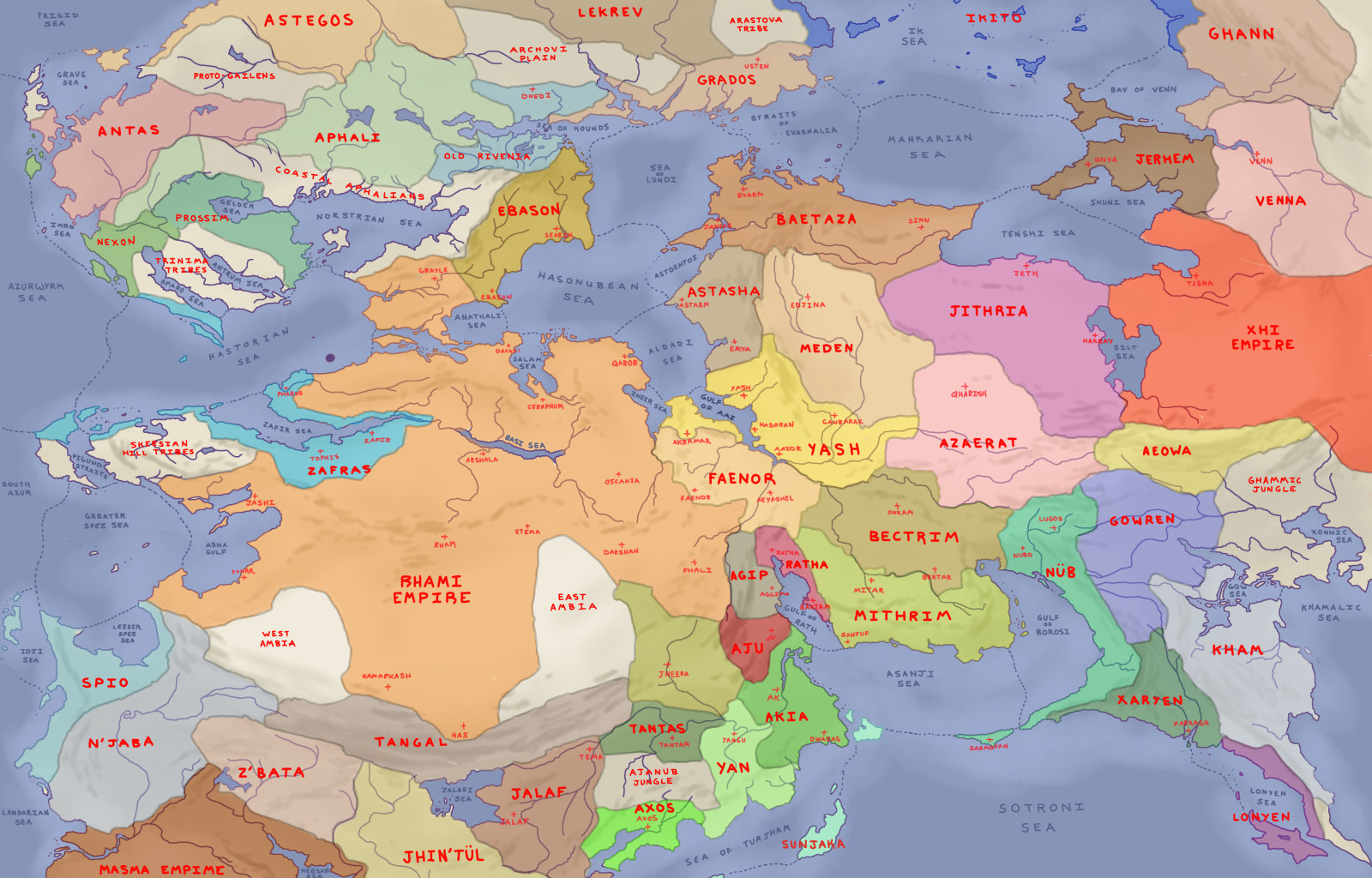 Territories and Realms of Central Aph's Antiquity before the Ascension of the Aazorites